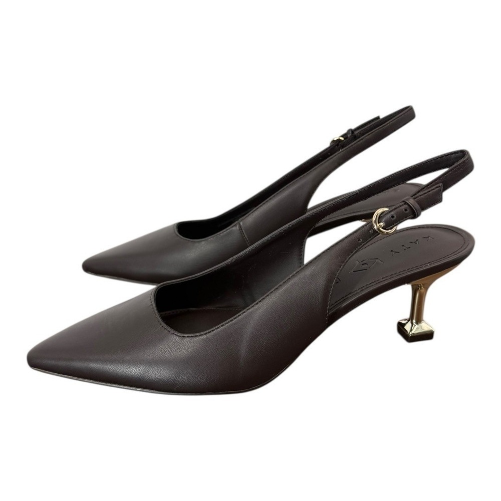 Katy Perry The Oceanview Slingback Heels Softy Nappa Coffee Brown 5 NIB - Picture 2 of 11